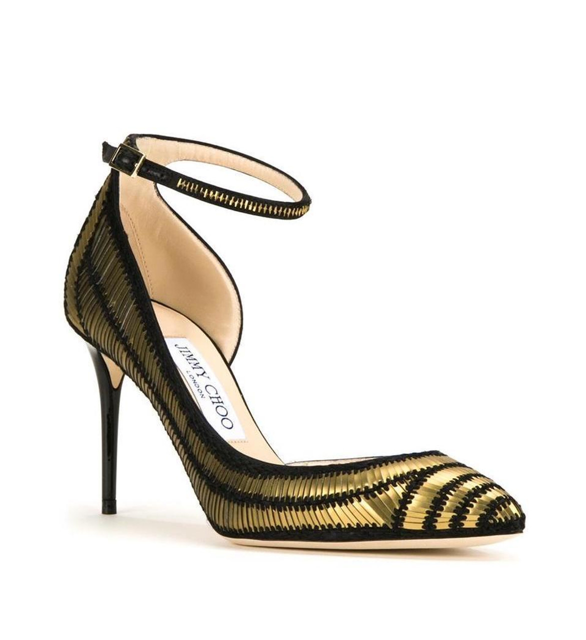 black and gold jimmy choo shoes