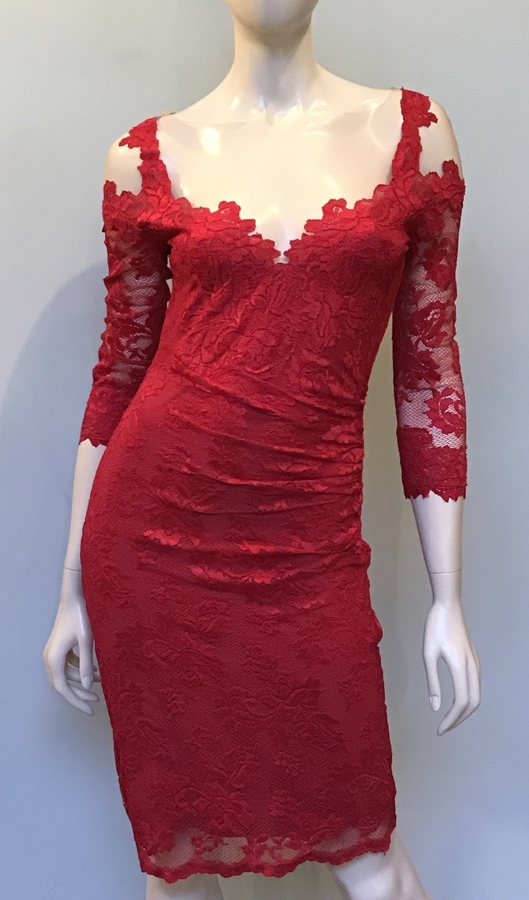 Olvi's Valentino Lace Dress in Red