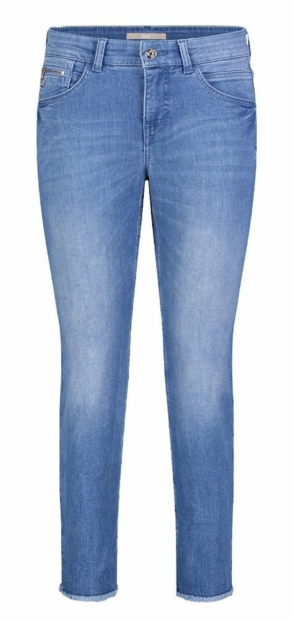 MAC Slim Fringe Jean - Light Blue Edgy