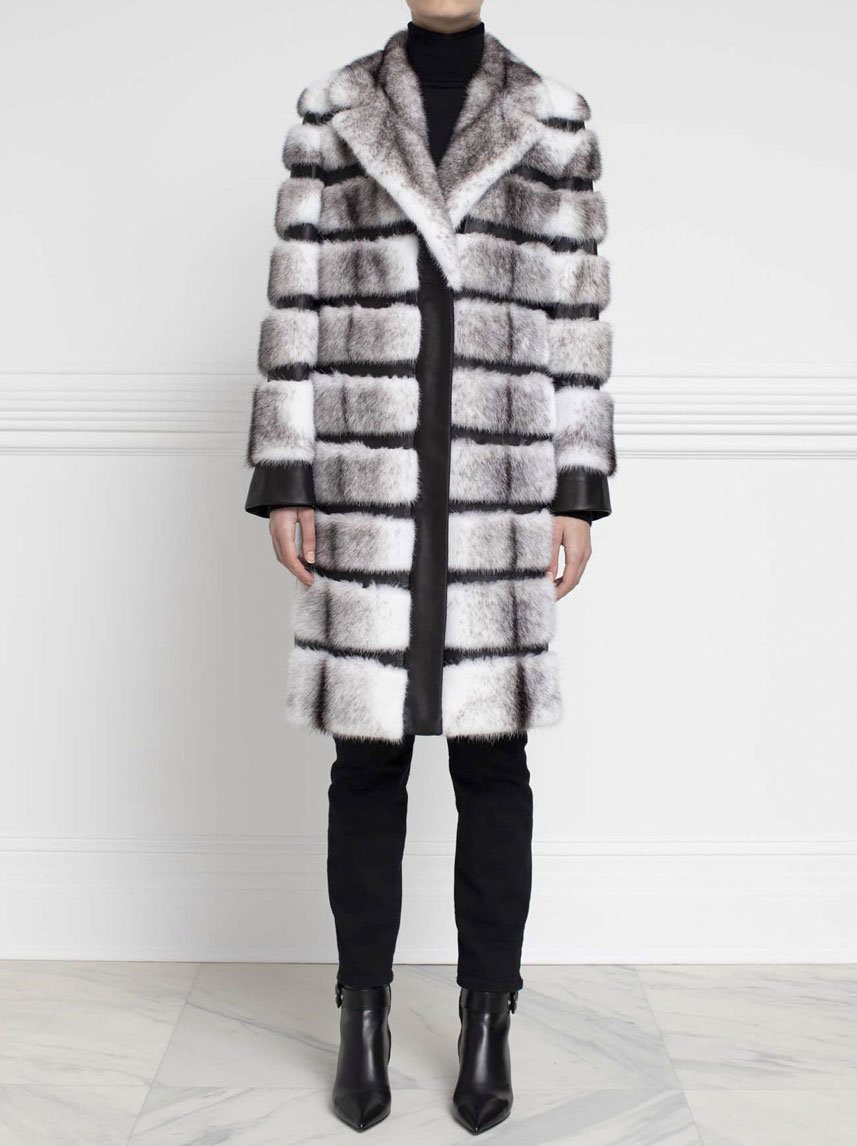 leather mink coat