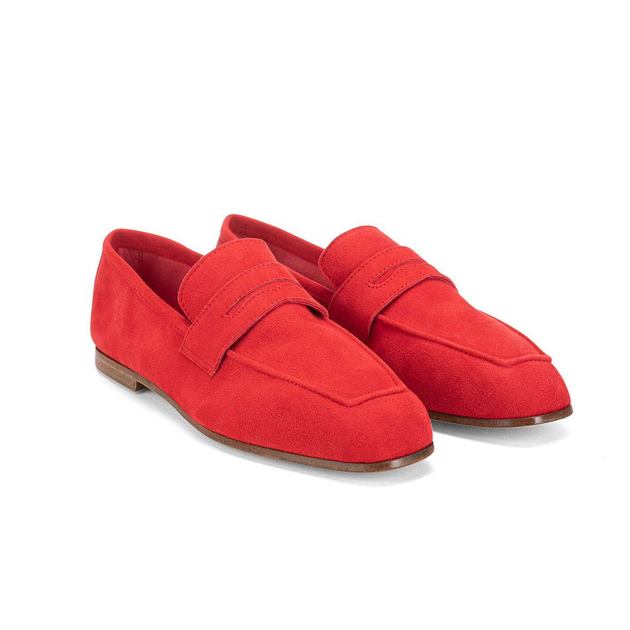 Sophique Milano Essenziale Classic Suede Loafer in Red