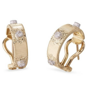 Buccellati Macri Classica 18K Yellow Gold Diamond Hoop Earrings Buccellati Macri Classica 18K Yellow Gold Diamond Hoop Earrings