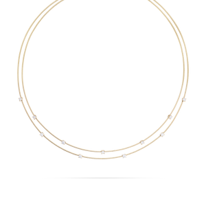 Paul Morelli 18K Yellow Gold Double Unity Necklace With 11 Diamonds, Small Paul Morelli 18K Yellow Gold Double Unity Necklace With 11 Diamonds, Small