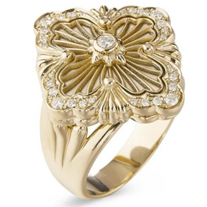 Buccellati Opera Tulle 18K Yellow Gold Mother of Pearl Ring, Size 7 Buccellati Opera Tulle 18K Yellow Gold Mother of Pearl Ring, Size 7