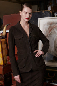Jakett New York Meryl Braid Washed Suede Jacket with Braids in Sable, Size Small Jakett New York Meryl Braid Washed Suede Jacket with Braids in Sable, Size Small