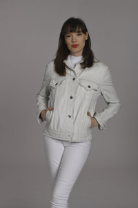 Jakett New York Natalie Washed Leather Jacket in White, Size Small Jakett New York Natalie Washed Leather Jacket in White, Size Small
