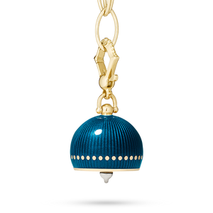 Paul Morelli 18K Yellow Gold Enameled Meditation Bell in Teal, 14mm