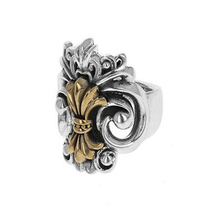 King Baby Studio Two-Tone Fleur Ring, Size 12 King Baby Studio Two-Tone Fleur Ring, Size 12