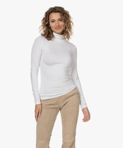Majestic Filatures Soft Touch Long Sleeve Turtleneck in White Majestic Filatures Soft Touch Long Sleeve Turtleneck in White