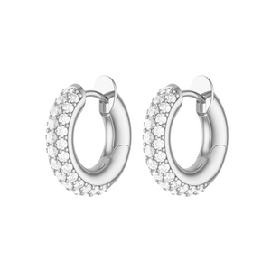 Spinelli Kilcollin 18K White Gold Macro Hoop 3 Row Pave Earrings (Pair) Spinelli Kilcollin 18K White Gold Macro Hoop 3 Row Pave Earrings (Pair)