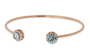Selim Mouzannar Beirut Bracelet in 18K Pink Gold Set with Diamonds and Aquamarines Selim Mouzannar Beirut Bracelet in 18K Pink Gold Set with Diamonds and Aquamarines