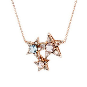 Selim Mouzannar Istanbul Pendant in 18K Pink Gold Set with Diamonds, Aquamarines and Morganites Selim Mouzannar Istanbul Pendant in 18K Pink Gold Set with Diamonds, Aquamarines and Morganites