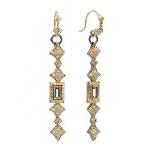 Armenta 18K Yellow Gold Baguette Morganite Crivelli Drop Earrings Armenta 18K Yellow Gold Baguette Morganite Crivelli Drop Earrings