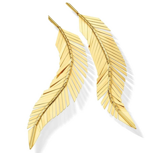 Cadar Large Yellow Gold Feather Earrings Cadar Large Yellow Gold Feather Earrings