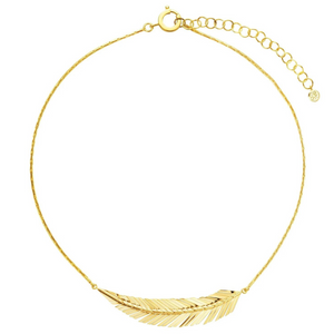 Cadar Medium Yellow Gold Feather Necklace Cadar Medium Yellow Gold Feather Necklace