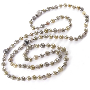 *RESERVE TODAY* Sylva & Cie. 18K White Gold Susan's Favorite Diamond Bomb Strand Necklace, 44" *RESERVE TODAY* Sylva & Cie. 18K White Gold Susan's Favorite Diamond Bomb Strand Necklace, 44"