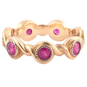 *RESERVE TODAY* Sylva & Cie. 14K Yellow Gold Ruby Twist Band, Size 6 1/4 *RESERVE TODAY* Sylva & Cie. 14K Yellow Gold Ruby Twist Band, Size 6 1/4