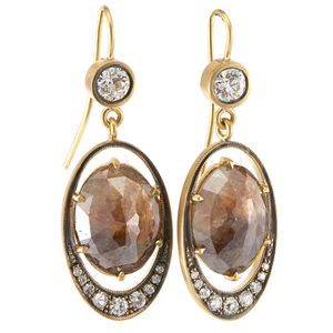 *RESERVE TODAY* Sylva & Cie. 18K Yellow Gold Rough Diamond Orbit Earrings *RESERVE TODAY* Sylva & Cie. 18K Yellow Gold Rough Diamond Orbit Earrings