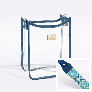 Hampton Road Oxford Blue Vinyl Zuma Bag with Turquoise XO Bag Strap (Oxford Blue) Hampton Road Oxford Blue Vinyl Zuma Bag with Turquoise XO Bag Strap (Oxford Blue)