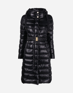 Herno Nylon Ultralight Fitted Midi Coat in Black