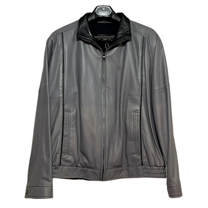 Remy Men’s Leather Single Collar Bomber Jacket in Anchor/Noir Remy Men’s Leather Single Collar Bomber Jacket in Anchor/Noir