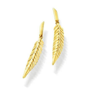 Cadar Small Yellow Gold Feather Earrings Cadar Small Yellow Gold Feather Earrings