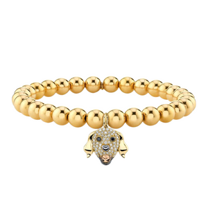 Sydney Evan 14K Yellow Gold & Diamond Golden Retriever Charm Bracelet Sydney Evan 14K Yellow Gold & Diamond Golden Retriever Charm Bracelet