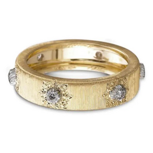 Buccellati Macri Classica 18K Yellow and White Gold Diamond Eternelle Ring (5.5mm), Size 54 Buccellati Macri Classica 18K Yellow and White Gold Diamond Eternelle Ring (5.5mm), Size 54