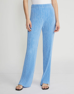 Lafayette 148 New York Recycled Poly Satin Plissé Parkside Pants in Sky Blue, Size Large Lafayette 148 New York Recycled Poly Satin Plissé Parkside Pants in Sky Blue, Size Large