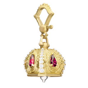 Paul Morelli 18K Yellow Gold Raja Meditation Bell with Rubies, 11mm Paul Morelli 18K Yellow Gold Raja Meditation Bell with Rubies, 11mm