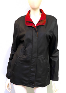 Remy Women’s Leather Double Collar Jacket in Peat/Fire, 29" Remy Women’s Leather Double Collar Jacket in Peat/Fire, 29"