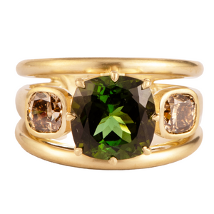*RESERVE TODAY* Sylva & Cie. 18K Yellow Gold Tourmaline Diamond Ring *RESERVE TODAY* Sylva & Cie. 18K Yellow Gold Tourmaline Diamond Ring