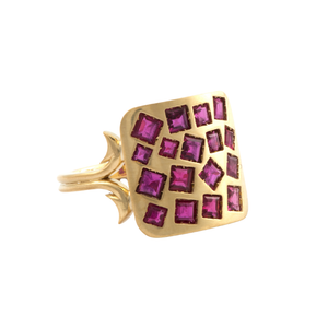 *RESERVE TODAY* Sylva & Cie. Mixed Shape Ruby Square Little Ten Table Ring, Size 7 1/2 *RESERVE TODAY* Sylva & Cie. Mixed Shape Ruby Square Little Ten Table Ring, Size 7 1/2