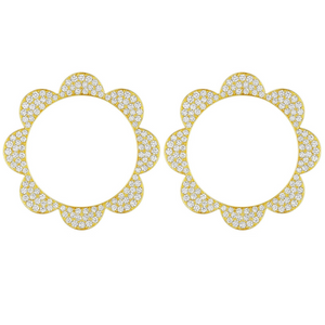 Cadar 18K Yellow Gold Triplet Stud Earring with White Diamonds Cadar 18K Yellow Gold Triplet Stud Earring with White Diamonds