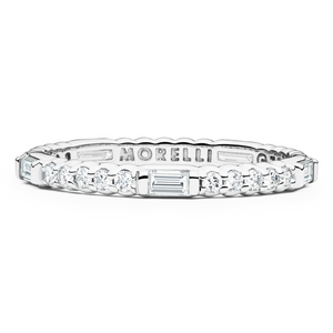Paul Morelli 18K White Gold Pinpoint Baguette Diamond Eternity Ring, Size 6 Paul Morelli 18K White Gold Pinpoint Baguette Diamond Eternity Ring, Size 6