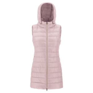 Herno Serena Nylon Ultralight Long Slim Waistcoat in Rosa Chiaro, Size 40 Herno Serena Nylon Ultralight Long Slim Waistcoat in Rosa Chiaro, Size 40