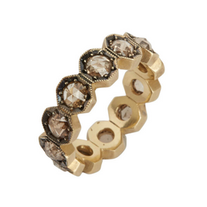 *RESERVE TODAY* Sylva and Cie. 14K Yellow Gold Champagne Diamond Octagon Stacking Ring *RESERVE TODAY* Sylva and Cie. 14K Yellow Gold Champagne Diamond Octagon Stacking Ring