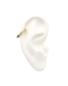 Armenta 18K Yellow Gold and Blackened Sterling Silver Medium Hinged Crivelli Ear Cuff with White and Champagne Diamonds Armenta 18K Yellow Gold and Blackened Sterling Silver Medium Hinged Crivelli Ear Cuff with White and Champagne Diamonds