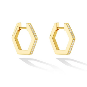 Cadar Yellow Gold B HOME Hoop Earrings, Small Cadar Yellow Gold B HOME Hoop Earrings, Small