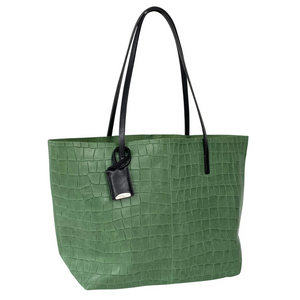 Linde Gallery St. Barth Gouverneur Alligator Embossed Leather Bag in Cactus, Small Linde Gallery St. Barth Gouverneur Alligator Embossed Leather Bag in Cactus, Small