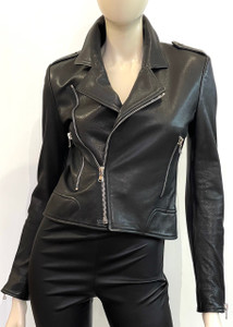 Susan Bender Everyday Biker Jacket in Black Leather Susan Bender Everyday Biker Jacket in Black Leather