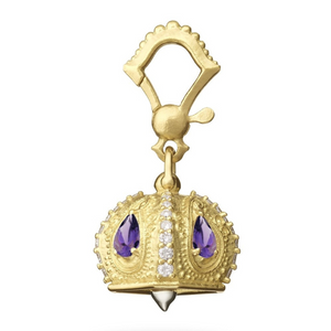 Paul Morelli 18K Yellow Gold Raja Meditation Bell with Amethyst, 9.5mm Paul Morelli 18K Yellow Gold Raja Meditation Bell with Amethyst, 9.5mm
