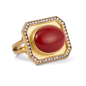 *RESERVE TODAY* Sylva & Cie. 18K Yellow Gold Coral Ring *RESERVE TODAY* Sylva & Cie. 18K Yellow Gold Coral Ring