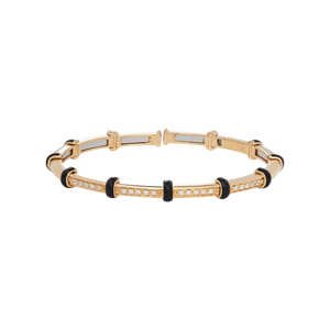 Sidney Garber 18K Yellow Gold Black Enamel Carly Bracelet with Diamonds  Sidney Garber 18K Yellow Gold Black Enamel Carly Bracelet with Diamonds