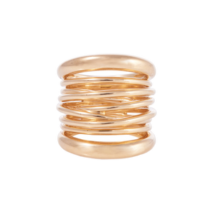 Sidney Garber 18K Yellow Gold Tall Scribble Ring, Size 7 Sidney Garber 18K Yellow Gold Tall Scribble Ring, Size 7