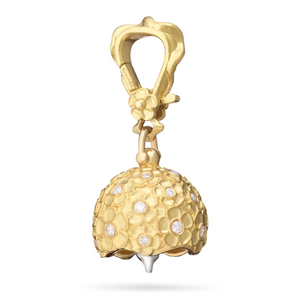 Paul Morelli 18K Yellow Gold Hydrangea Meditation Bell With Diamonds, 12mm Paul Morelli 18K Yellow Gold Hydrangea Meditation Bell With Diamonds, 12mm