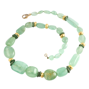 *VIRTUAL TRUNK SHOW* Sylva & Cie. 18K Yellow Gold Emerald and Tsavorite Bead Necklace, 20" *VIRTUAL TRUNK SHOW* Sylva & Cie. 18K Yellow Gold Emerald and Tsavorite Bead Necklace, 20"