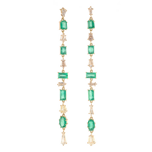 *VIRTUAL TRUNK SHOW* Sylva & Cie. 18K Yellow Gold Emerald & Diamond Drops *VIRTUAL TRUNK SHOW* Sylva & Cie. 18K Yellow Gold Emerald & Diamond Drops