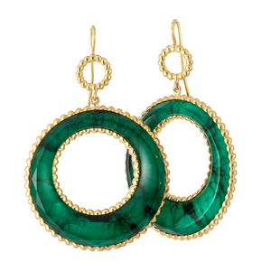 *VIRTUAL TRUNK SHOW* Sylva & Cie. 18K Yellow Gold Caviar Emerald Doublet Earrings *VIRTUAL TRUNK SHOW* Sylva & Cie. 18K Yellow Gold Caviar Emerald Doublet Earrings