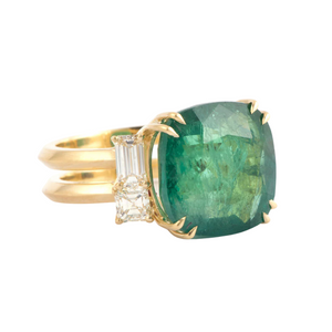 *VIRTUAL TRUNK SHOW* Sylva & Cie. 18K Yellow Gold Zambian Emerald Ring *VIRTUAL TRUNK SHOW* Sylva & Cie. 18K Yellow Gold Zambian Emerald Ring